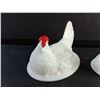 Image 4 : (2) Milk Glass Hens (No Bottoms)