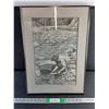 Image 1 : Framed Panning for Gold Print by Bernie Brown 22" x 16"