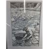 Image 2 : Framed Panning for Gold Print by Bernie Brown 22" x 16"