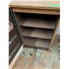 Image 8 : *Singer Sewing Machine in Storage Cabinet, Machine Table & Box Of Sewing Notions- CANNOT SHIP