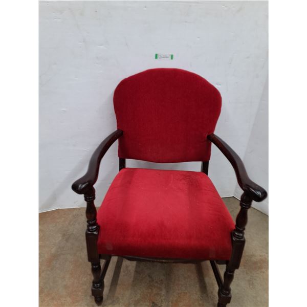 * Vintage Red Empire Style Arm Chair- Cannot Ship