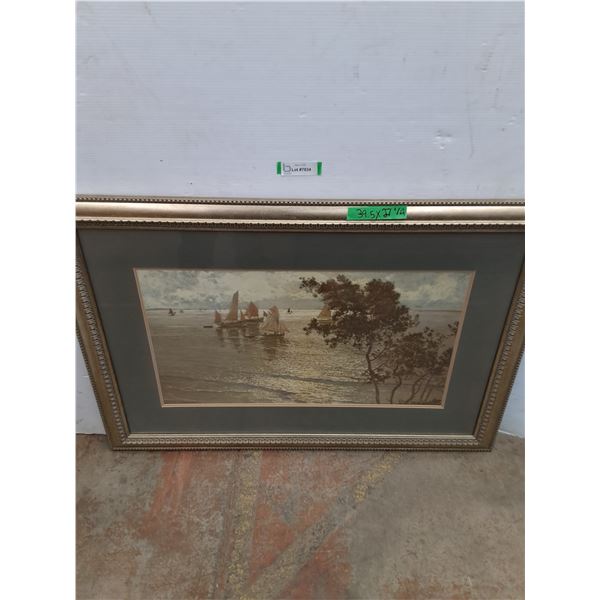 *Hanging Framed Photo Of Sailboat- Cannot Ship