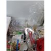 Image 4 : (2) Napkin Dispensers, White Board, Aprons Tooth Picks, Red Food Baskets & Plastic Cups