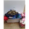 Image 1 : *Variety Of Scraps Of Fabrics & Rubbermaid Plastic Storage Bin- Cannot Ship