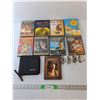 Image 1 : (9) Various DVDs and CD Case, 007, Shrek, Lost In Translation, Misc and (4) Table Cloth Clips