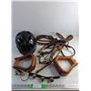 Image 1 : Horse Tack Reins, Bridle Parts, Troxel Horse Riding Helmet, Stirrup, Horse Bells