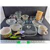 Image 1 : Glass Pitcher, Ice Cream Cups, Glass Bowls, Measuring Spoons, Lid, Ceramic Mug - PICK UP