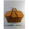 Image 1 : Wooden Picnic Basket 19" x 14" x 10"