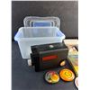 Image 2 : Vintage Kodak Hawkeye 8 Camera - As Is, Audio Cassettes, Plastic Container with Lid, Shirt Pins