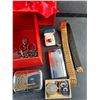 Image 2 : Hand Warmer, Vintage Lighter, Canadian Shirt Pins, Rings, Necklace, Gift Box
