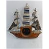Image 4 : Sessions "Yankee Clipper" Mantle Wood/Metal Sailboat Clock - 17" High x 18" Long