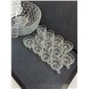 Image 2 : Vintage Glass 12" Dia Punch Bowl with 12 Glass Cups - Pickup Preferred