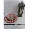Image 1 : Outdoor Metal 20" Flower Wall Art, Metal 21" Candle Holder
