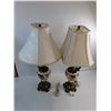 Image 4 : Pair of Vintage Ceramic/Brass Table Lamps - Tested - 28" High (Different Shades) -  PICK UP ONLY