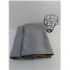 Image 2 : (2) Grey Drapery Panels - 34" x 84", Hanging Light Metal Cage Fixture - 8" High