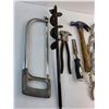 Image 2 : Hacksaw, Post Hole Drill Bit, Chisel, Hammer, (11) Horseshoes