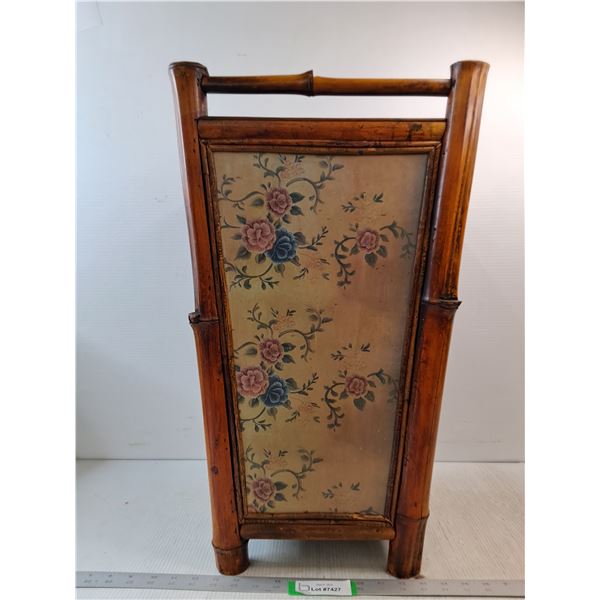 Floral Bamboo Umbrella Stand- 13" x 11.5" x 24"- PICK UP ONLY