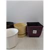 Image 2 : (3) Ceramic Flower Pots & (2) Plastic Flower Pots
