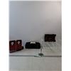 Image 1 : (2) Red Speakers, Card Shuffler, Metal Shelf