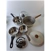 Image 2 : Cookware Lot- (6) Pots/Egg Poacher, (4) Lids, Wok