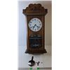 Image 1 : Citizen Wooden Grandmother Clock 13.5" x 6" x 30.5", Cracked Glass- As Is  -  PICK UP