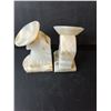 Image 2 : Onyx Bookends 5.5" Tall, Bird Figurines, Decorative Plate 3.5"