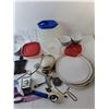 Image 2 : Kitchen Lot- (4) Mixing Bowls, Measuring Cups, Wooden Spoon, Misc.