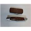 Image 4 : (2) Folding Knives w/Wood Grain Handles