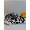 Image 1 : (2) Adjustable Trailer Side Mirrors, Sink Hoses, Wheel Chock, Hooks, Misc