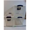 Image 1 : * (3) Clear Storage Totes - 26L - 11" x 12" x 16" - CANNOT SHIP