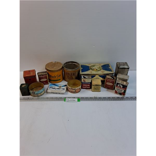 (15) Collector Tins: Tobacco, Shrimp, Pepper, Misc