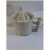 Image 3 : Food Cutter Set, Braun Citrusomatic, Glass Mixing Bowl (Has Chip)