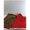 Image 1 : Brown Knited Sweater Size L, Red Hooded Jacket Size L