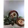 Image 1 : Box Variety of Christmas Decor, Wreathes, Plants, Tree Stand, Misc  -  PICK UP