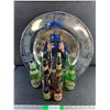 Image 1 : 19" Footed Serving Platter, Vintage Beer Bottles - Heineken, Holsten Brauerei, MacEwans