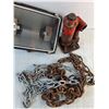Image 4 : Shop Light Fixture, Hydraulic Car Jack, Chains  -  PICK UP