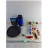 Image 1 : Bean Bag Toss, Liquor Flask, Compass, Plastic Cups, Insulated Bottle, Wine Opener, Red Icing Gel