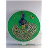 Image 1 : Decorative Bead & Jewel Peacock Art 21"