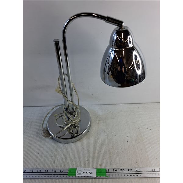 Chrome Desk Lamp - Powers On, As Is
