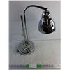 Image 1 : Chrome Desk Lamp - Powers On, As Is