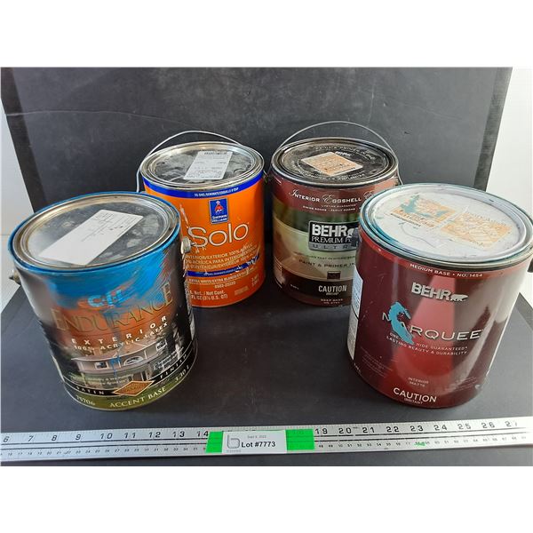 (4)  Acrylic Latex/Paint - Used, Half Full  -  CANNOT SHIP