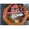 Image 2 : Wooden Jewelry Box, Various Jewelry - Necklaces, Bracelet, Earrings