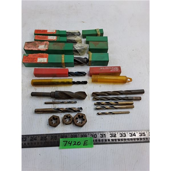 (14) Assorted Drill Bits, (3) Hex Dies