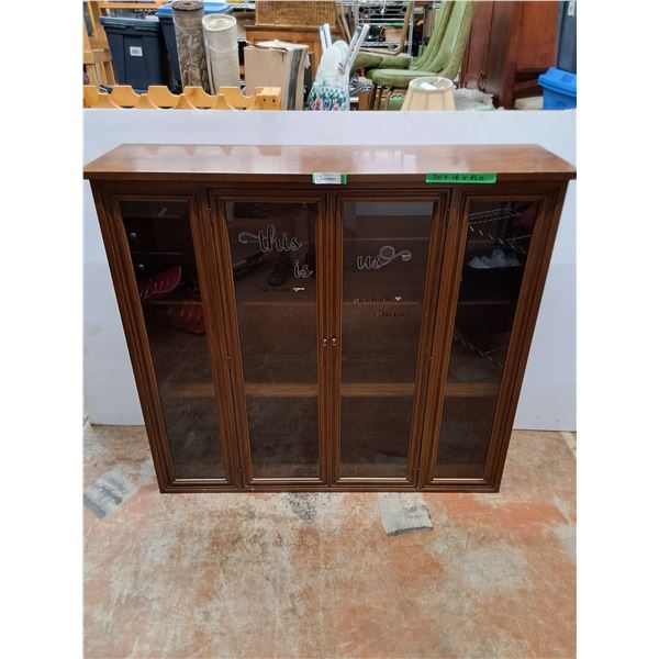 * Vintage Wooden (2-Glass Doors, 3-Shelves) Display Cabinet - 50x14x45" - Pickup Only
