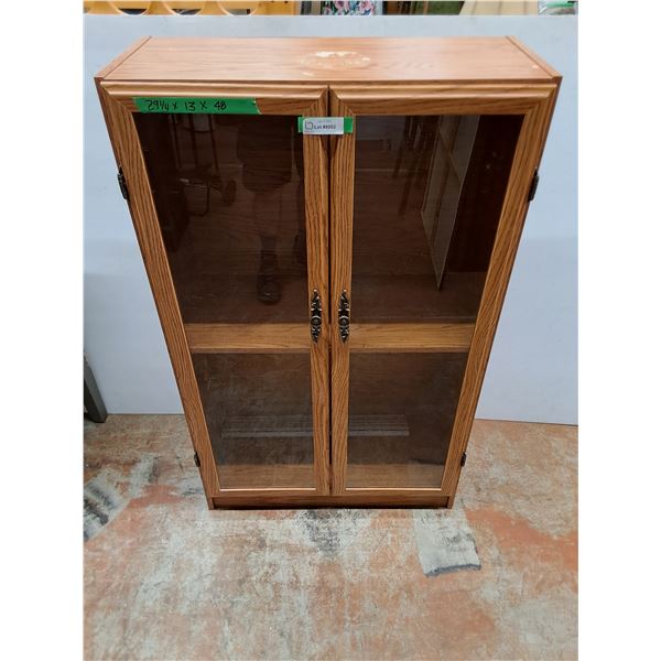 * 2-Glass Door 2-Shelf Particle Board Display Cabinet - 29.5x13x48" - Pickup Only