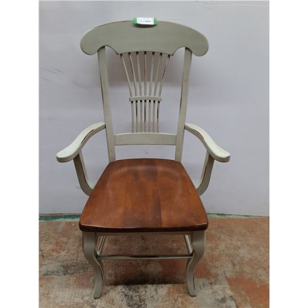 * Vintage Wooden Arm Chair - 40" High Back - Pickup Only