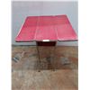 Image 1 : * Vintage Adjustable Red Top Metal Frame Table - 30x30" Fully Open - Pickup Only
