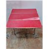 Image 2 : * Vintage Adjustable Red Top Metal Frame Table - 30x30" Fully Open - Pickup Only