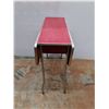 Image 3 : * Vintage Adjustable Red Top Metal Frame Table - 30x30" Fully Open - Pickup Only