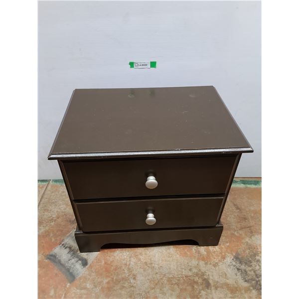 *Wood Side Table with Drawers 22" x 16" x 21", Cannot Ship